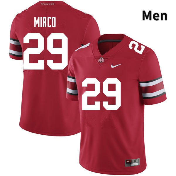 Men's Ohio State Buckeyes #29 Jesse Mirco Red Authentic College Stitched Football Jersey 23AR041JQ